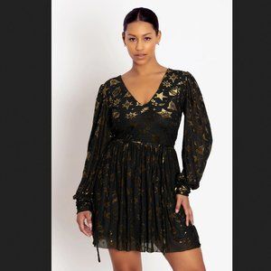 NWT Blackmilk Burned Velvet Christmas Baubles Heavenly Dress - Limited